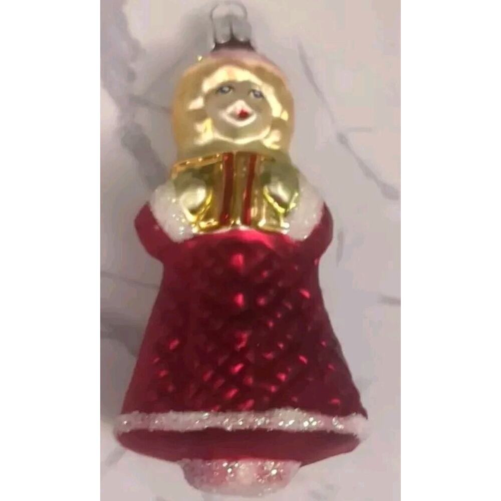 Vtg Blown Glass Singing Caroler